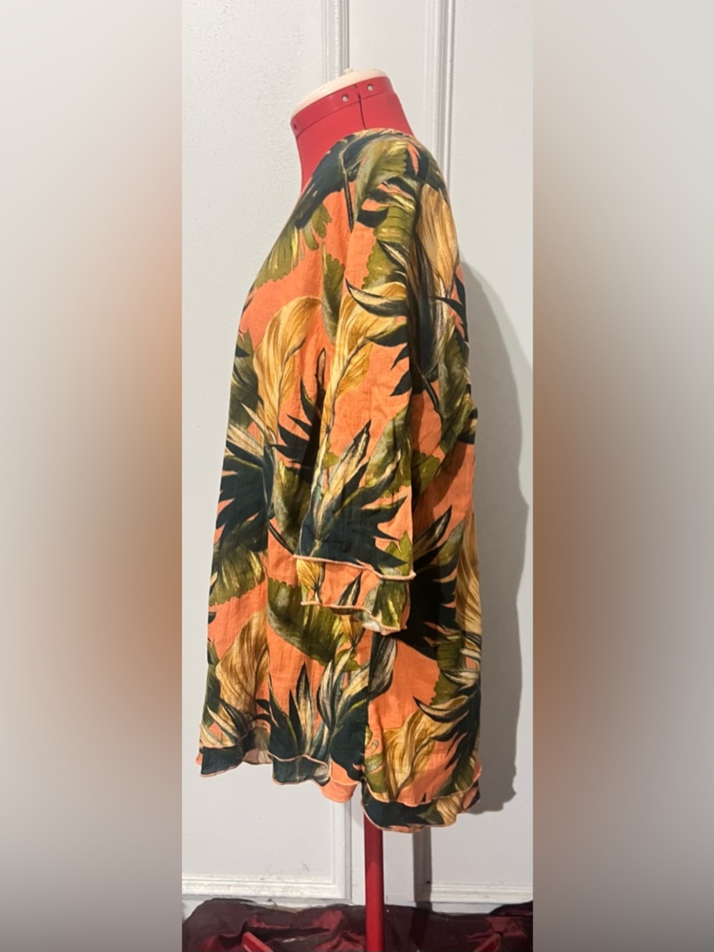 Soft Surroundings Siesta Key Tunic Top Tropical Rouille Palms sz 2X - Picture 6 of 13